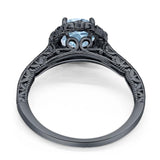 Art Deco Round Natural Stone Wedding Ring