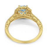Art Deco Round Natural Stone Wedding Ring
