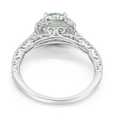 Art Deco Round Natural Stone Wedding Ring