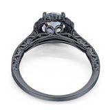 Art Deco Round Natural Stone Wedding Ring