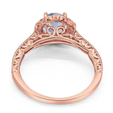 Art Deco Round Natural Stone Wedding Ring