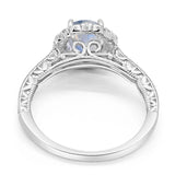 Art Deco Round Natural Stone Wedding Ring