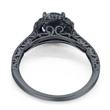 Art Deco Round Natural Stone Wedding Ring
