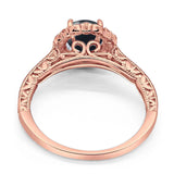 Art Deco Round Natural Stone Wedding Ring