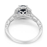 Art Deco Round Natural Stone Wedding Ring