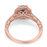 Art Deco Round Natural Stone Wedding Ring
