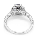 Art Deco Round Natural Stone Wedding Ring