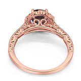 Art Deco Round Natural Stone Wedding Ring
