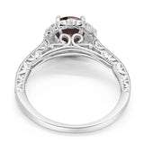 Art Deco Round Natural Stone Wedding Ring