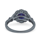 Art Deco Halo Engagement Ring