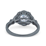 Art Deco Halo Engagement Ring