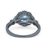 Art Deco Halo Engagement Ring