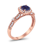 Vintage Round Natural Stone Beaded Ring