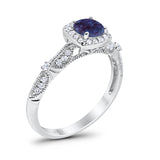 Vintage Round Natural Stone Beaded Ring