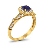 Vintage Round Natural Stone Beaded Ring