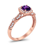 Vintage Round Natural Stone Beaded Ring