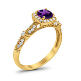 Vintage Round Natural Stone Beaded Ring