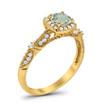 Vintage Round Natural Stone Beaded Ring