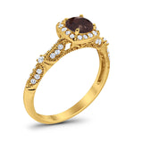 Vintage Round Natural Stone Beaded Ring