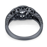 Art Deco Round Natural Stone Leaf Style Ring