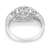 Art Deco Round Natural Stone Leaf Style Ring