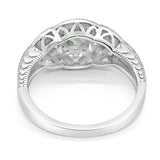 Art Deco Round Natural Stone Leaf Style Ring