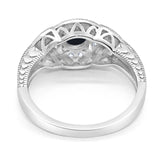 Art Deco Round Natural Stone Leaf Style Ring