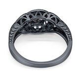 Art Deco Round Natural Stone Leaf Style Ring