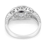 Art Deco Round Natural Stone Leaf Style Ring