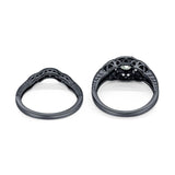 Two Piece Round Natural Stone Bridal Ring