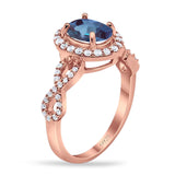 Art Deco Oval Natural Stone Split Shank Ring