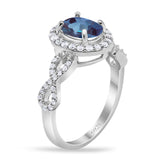 Art Deco Oval Natural Stone Split Shank Ring