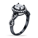 Art Deco Oval Natural Stone Split Shank Ring