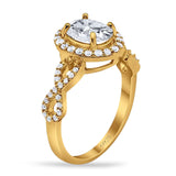 Art Deco Oval Natural Stone Split Shank Ring