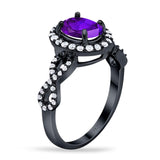 Art Deco Oval Natural Stone Split Shank Ring