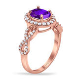 Art Deco Oval Natural Stone Split Shank Ring