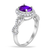 Art Deco Oval Natural Stone Split Shank Ring