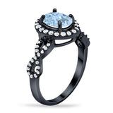 Art Deco Oval Natural Stone Split Shank Ring