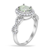 Art Deco Oval Natural Stone Split Shank Ring