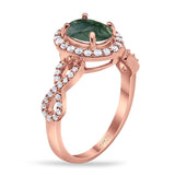 Art Deco Oval Natural Stone Split Shank Ring