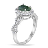 Art Deco Oval Natural Stone Split Shank Ring