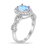 Art Deco Oval Natural Stone Split Shank Ring