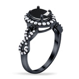 Art Deco Oval Natural Stone Split Shank Ring