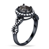 Art Deco Oval Natural Stone Split Shank Ring