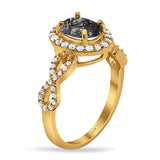 Art Deco Oval Natural Stone Split Shank Ring