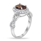 Art Deco Oval Natural Stone Split Shank Ring