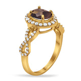 Art Deco Oval Natural Stone Split Shank Ring