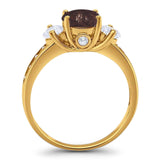 Art Deco Round Natural Stone Three Stone Ring