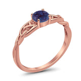 Vintage Style Round Natural Stone Trinity Ring