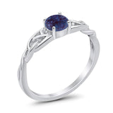 Vintage Style Round Natural Stone Trinity Ring